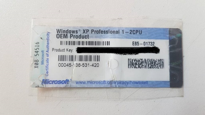 windows xp professional product key